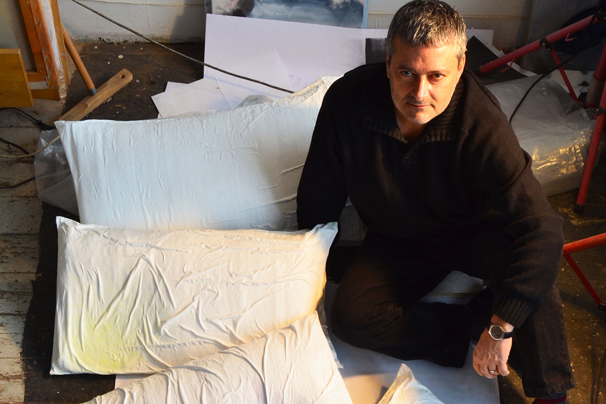 Visual art with pillows by Guillermo del Valle
